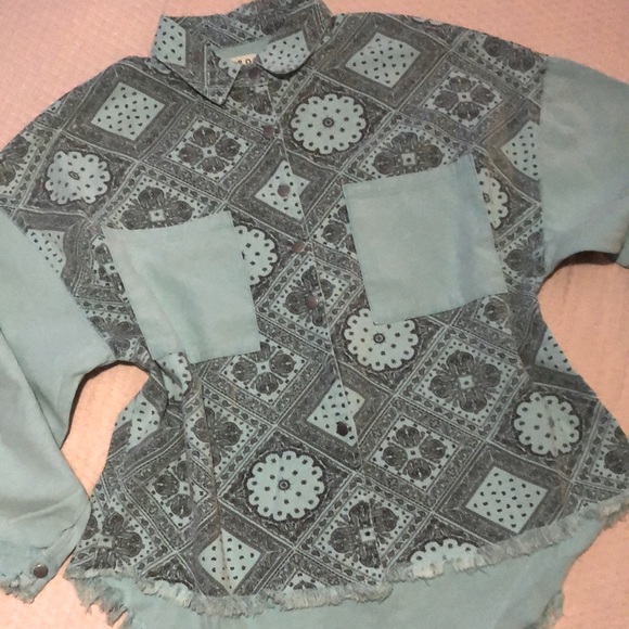 ★POL★ Mint Green Vintage Cotton Twill Shacket★ - Picture 5 of 14